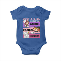 Just A Girl Who Loves Anime Ramen And Sketching Baby Onesie Cute Japan Kawaii Otaku Manga Lover