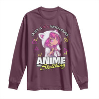 Just A Girl Who Loves Anime and Sketching Long Sleeve Shirt Japan Kawaii Otaku Manga Lover