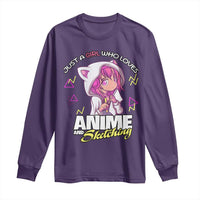 Just A Girl Who Loves Anime and Sketching Long Sleeve Shirt Japan Kawaii Otaku Manga Lover