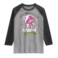 Just A Girl Who Loves Anime and Sketching Raglan Shirt Japan Kawaii Otaku Manga Lover