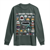 Shark Faces Long Sleeve Shirt Type Of Sharks Identification Marine Biology