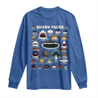 Shark Faces Long Sleeve Shirt Type Of Sharks Identification Marine Biology