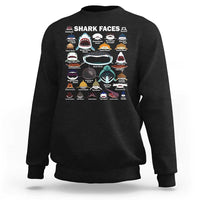 Shark Faces Sweatshirt Type Of Sharks Identification Marine Biology - Wonder Print Shop