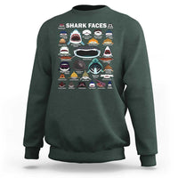 Shark Faces Sweatshirt Type Of Sharks Identification Marine Biology - Wonder Print Shop