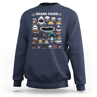 Shark Faces Sweatshirt Type Of Sharks Identification Marine Biology - Wonder Print Shop