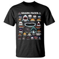 Shark Faces T Shirt Type Of Sharks Identification Marine Biology - Wonder Print Shop