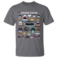 Shark Faces T Shirt Type Of Sharks Identification Marine Biology - Wonder Print Shop
