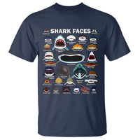 Shark Faces T Shirt Type Of Sharks Identification Marine Biology - Wonder Print Shop