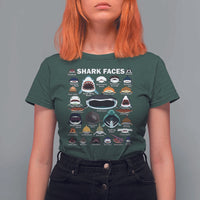 Shark Faces T Shirt For Women Type Of Sharks Identification Marine Biology - Wonder Print Shop