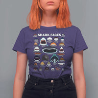 Shark Faces T Shirt For Women Type Of Sharks Identification Marine Biology - Wonder Print Shop