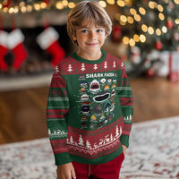 Shark Faces Ugly Christmas Sweater Type Of Sharks Identification Marine Biology - Wonder Print Shop