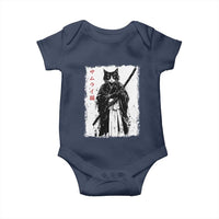 Japanese Samurai Cat Baby Onesie Retro Vintage Ukiyo-e Warrior Art Graphic