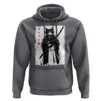 Japanese Samurai Cat Hoodie Retro Vintage Ukiyo-e Warrior Art Graphic