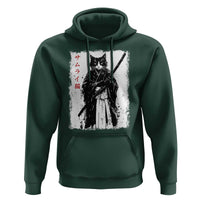 Japanese Samurai Cat Hoodie Retro Vintage Ukiyo-e Warrior Art Graphic