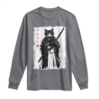 Japanese Samurai Cat Long Sleeve Shirt Retro Vintage Ukiyo-e Warrior Art Graphic