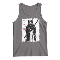 Japanese Samurai Cat Tank Top Retro Vintage Ukiyo-e Warrior Art Graphic