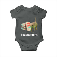 Funny Cursed Cat Meme Baby Onesie I Eat Cement Oddly Specific Dank Meme
