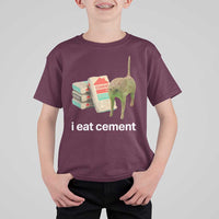 Funny Cursed Cat Meme T Shirt For Kid I Eat Cement Oddly Specific Dank Meme - Wonder Print Shop