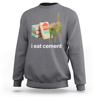Funny Cursed Cat Meme Sweatshirt I Eat Cement Oddly Specific Dank Meme - Wonder Print Shop