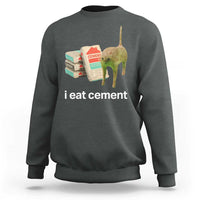 Funny Cursed Cat Meme Sweatshirt I Eat Cement Oddly Specific Dank Meme - Wonder Print Shop