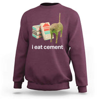 Funny Cursed Cat Meme Sweatshirt I Eat Cement Oddly Specific Dank Meme - Wonder Print Shop