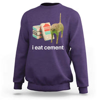 Funny Cursed Cat Meme Sweatshirt I Eat Cement Oddly Specific Dank Meme - Wonder Print Shop