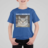 Funny Silly Cat Meme T Shirt For Kid Rage Is Consuming Me Staring - Wonder Print Shop
