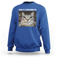 Funny Silly Cat Meme Sweatshirt Rage Is Consuming Me Staring - Wonder Print Shop