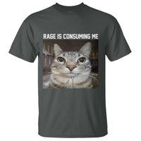 Funny Silly Cat Meme T Shirt Rage Is Consuming Me Staring - Wonder Print Shop
