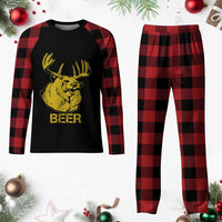 Funny Deer Hunting Plaid Pajama Set Bear Plus Deer Equals Beer USA Hunter - Wonder Print Shop