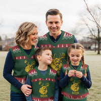 Funny Deer Hunting V-Neck Knit Sweater Vest Bear Plus Deer Equals Beer USA Hunter - Wonder Print Shop