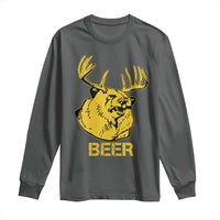 Funny Deer Hunting Long Sleeve Shirt Bear Plus Deer Equals Beer USA Hunter