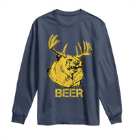 Funny Deer Hunting Long Sleeve Shirt Bear Plus Deer Equals Beer USA Hunter