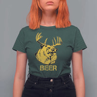 Funny Deer Hunting T Shirt For Women Bear Plus Deer Equals Beer USA Hunter - Wonder Print Shop