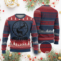Deer Hunting Ugly Christmas Sweater Deer Hunting Funny Hunter Fast Food Gift - Wonder Print Shop