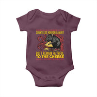 Funny Japanese Rat Lover Baby Onesie I Remain Faithful To The Cheese Retro Vintage Japan