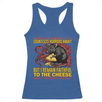 Funny Japanese Rat Lover Racerback Tank Top I Remain Faithful To The Cheese Retro Vintage Japan