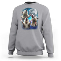 Funny Opossum Meme Sweatshirt Three Possum Screaming Under The Moon Weird Cursed Meme - Wonder Print Shop