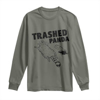 Funny Trashed Panda Long Sleeve Shirt Drunk Raccoon Meme Hot Mess - Wonder Print Shop