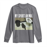 Funny Trashed Panda My Spirit Animal Long Sleeve Shirt Drunk Raccoon in Toilet Meme Hot Mess - Wonder Print Shop