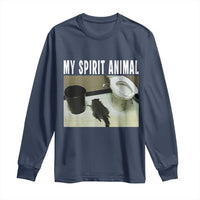 Funny Trashed Panda My Spirit Animal Long Sleeve Shirt Drunk Raccoon in Toilet Meme Hot Mess - Wonder Print Shop