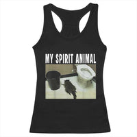Funny Trashed Panda My Spirit Animal Racerback Tank Top Drunk Raccoon in Toilet Meme Hot Mess - Wonder Print Shop