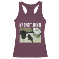 Funny Trashed Panda My Spirit Animal Racerback Tank Top Drunk Raccoon in Toilet Meme Hot Mess - Wonder Print Shop