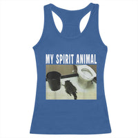 Funny Trashed Panda My Spirit Animal Racerback Tank Top Drunk Raccoon in Toilet Meme Hot Mess - Wonder Print Shop