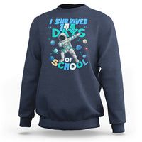 100 Days of School Astronaut Sweatshirt Outer Space Dabbing I Survived - Wonder Print Shop
