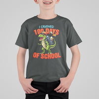 100 Days of School Dinosaur T Shirt For Kid I Crushed - Wonder Print Shop