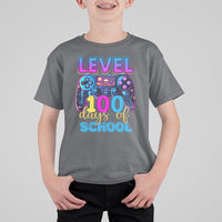 100 Days of School Gamer T Shirt For Kid Level 100 Unlocked Neon Game Controller - Wonder Print Shop