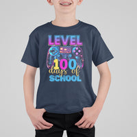 100 Days of School Gamer T Shirt For Kid Level 100 Unlocked Neon Game Controller - Wonder Print Shop