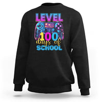 100 Days of School Gamer Sweatshirt Level 100 Unlocked Neon Game Controller - Wonder Print Shop