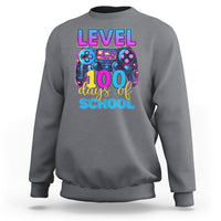 100 Days of School Gamer Sweatshirt Level 100 Unlocked Neon Game Controller - Wonder Print Shop